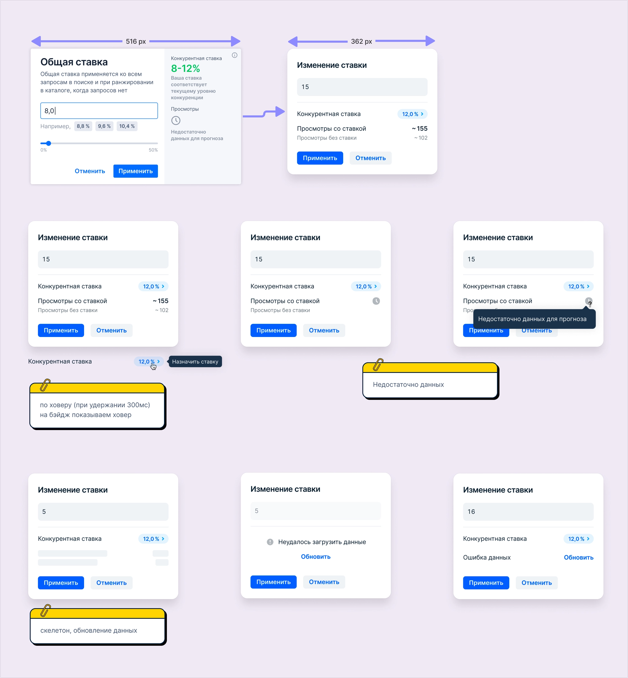 Bid editor and its states