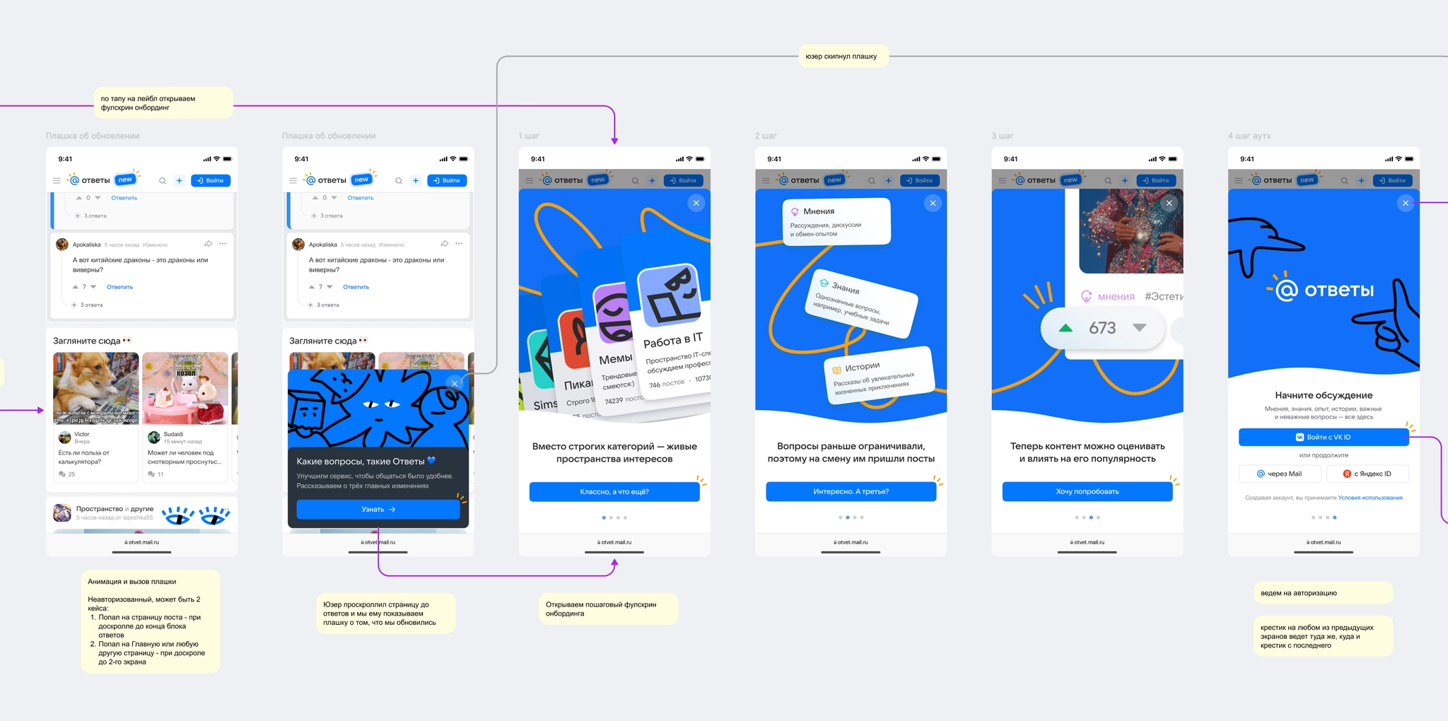 Welcome onboarding flow and entry logic